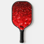 Roodrode glittertextuur afbeelding pickleball paddle (Achterkant)