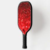 Roodrode glittertextuur afbeelding pickleball paddle (Links)