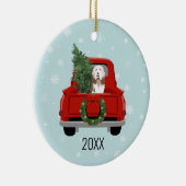 Roodrode hond van Collie Keramisch Ornament (Rechts)