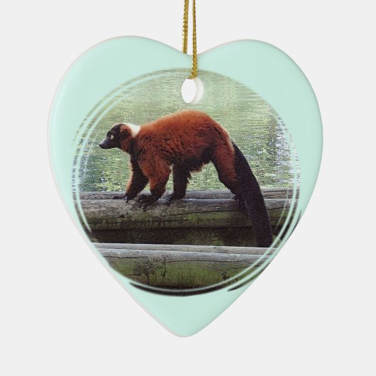 Roodrode luier rode nek keramisch ornament (Rechts)