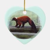 Roodrode luier rode nek keramisch ornament (Achterkant)