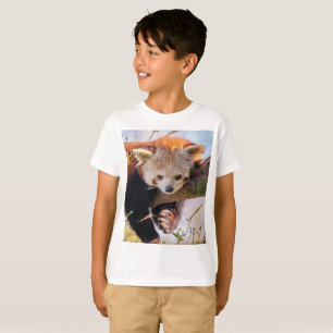 Roodrode panda t-shirt