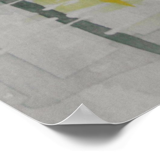 Roodrode paraplu voor romantisch koppel poster (Hoek)