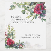 Roodrode roze en olietangoest wijn etiket (Enkel label)