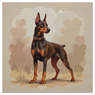 Roodroestbruine Dobermann Pinscher-hond Stof