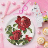  roodroos papieren bordje (Feest)