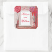 -roodrotsachtig vierkante sticker (Tas)