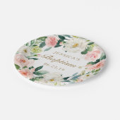 Roodroze Bloemen Doop Papieren Bord (Gekanteld)