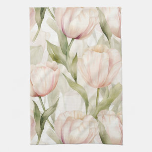Roodroze Crème Kleurige Tulp Bruiloftsbruiloft Theedoek