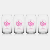 Roodroze Disco Boogie Bruiloftsfeestje Blikvorm Glas (Achterkant)