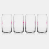 Roodroze Disco Boogie Bruiloftsfeestje Blikvorm Glas (Links)