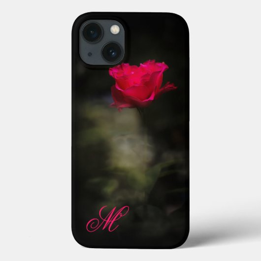 Roodroze en witte rook. Monogram. Case-Mate iPhone Case (Achterkant)