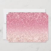 Roodroze glitters 'save the date' save the date (Achterkant)