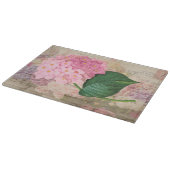 Roodroze hydrangea Flowers Glass Cutting Board Snijplank (Hoek)