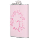 Roodroze Monogram Meisjes Bachelorette-feestje Heupfles (Links)