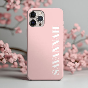 Roodroze persoonlijke naam eenvoudig iPhone 13 pro max hoesje