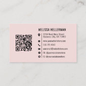 Roodroze Professionele Logo QR Code Visitekaartje (Achterkant)