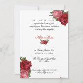 Roodroze roze rozen roze satijn kaart (Achterkant)