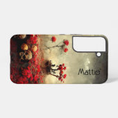 Roodrozen Gothic en schedeltuin Samsung Galaxy Hoesje (Achterkant horizontaal)