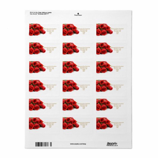 Roodrozen Weddenschap Etiket (Full Sheet)