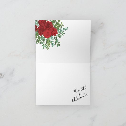 Roodrozenweddenschap Bedankkaart (Binnen)