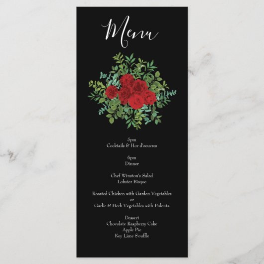 Roodrozenweddenschap Menu (Voorkant)