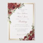 Roodrozenweddenschap Vellum Uitnodigingen (Voorkant)