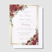 Roodrozenweddenschap Vellum Uitnodigingen (Offset)
