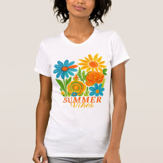Roodrugwaterschildpad | Summer vibe png | Floral T-shirt