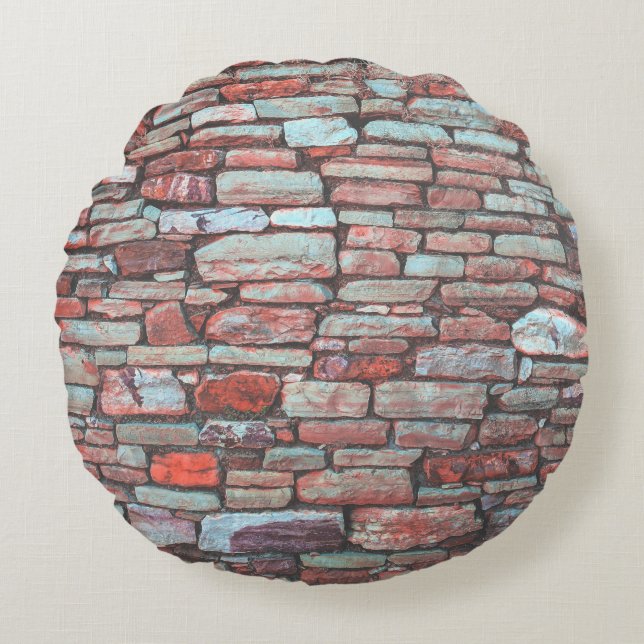 Roodschilderwand Rond Kussen (Voorkant)