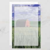 Roodschuur op het veld tarwe en gerst in Whitman 2 Briefpapier (Voorkant / Achterkant)