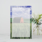 Roodschuur op het veld tarwe en gerst in Whitman 2 Briefpapier (Staand voorkant)