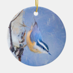 Roodsnavelboomklever Schilderij Originele Vogel Ku Keramisch Ornament