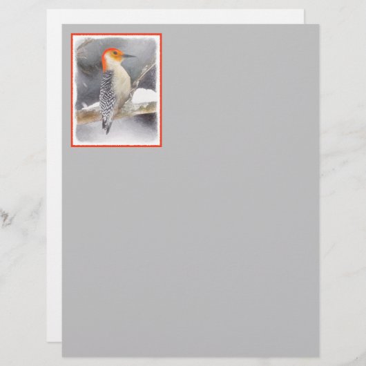 Roodsnavelspecht Schilderij Originele Vogel Kunst (Voorkant / Achterkant)