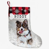 Roodspeldenroestbomen Dog Bone Pet Photo Kleine Kerstsok (Voorkant)