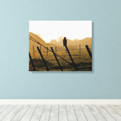 Roodstaart havik in de ochtend canvas afdruk (Insitu (Houten vloer))