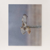 Roodstaartbuizerd in vlucht legpuzzel (Verticaal)