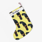 Roodstaartzwarte cartoon kleine kerstsok (Achterkant (Hangend))