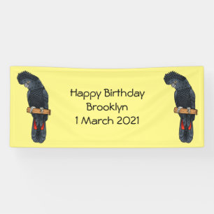 Roodstaartzwarte cartoon spandoek