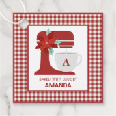 Roodstandaard mixer baking | Monogram | Kerstmis Bedankjes Labels (Voorkant)