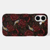 Roodstart in de chrysanten in bruin en rood Case-Mate iPhone case (Achterkant (horizontaal))