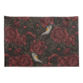 Roodstart in de chrysanten in bruin en rood kussensloop (Achterkant-Rechts)