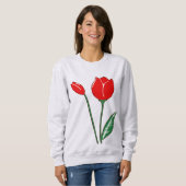 Roodtulpen Raglan sweatshirt voor vrouwen (Voorkant volledig)