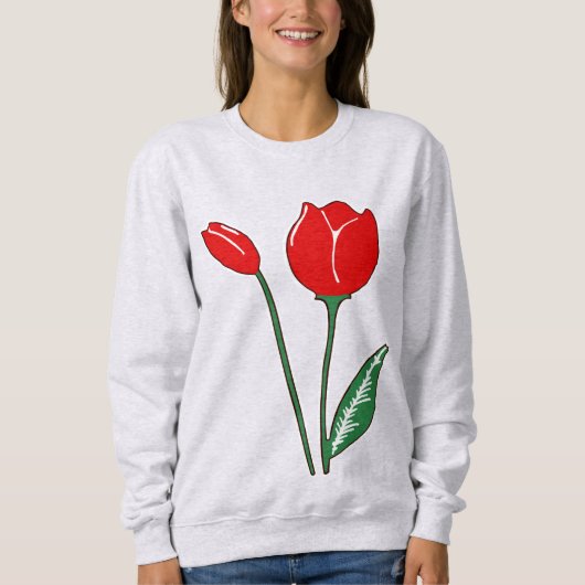 Roodtulpen Raglan sweatshirt voor vrouwen (Voorkant)