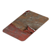 Roodverf met pellen op oud ruithout magneet (Linkerzijde)