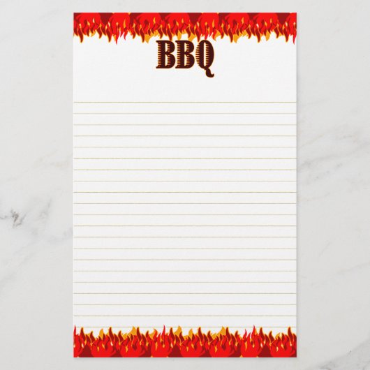 Roodvlammen BBQ Gezegde Linde Stationery Briefpapier (Voorkant)