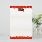 Roodvlammen BBQ Gezegde Linde Stationery Briefpapier (Staand voorkant)