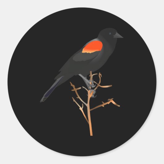 Roodvleugelige merel voor vogelaars ronde sticker (Voorkant)