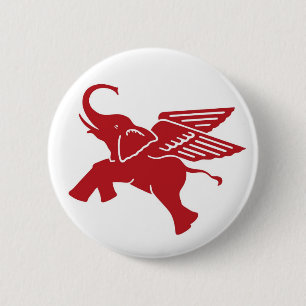 Roodvleugelolifant Ronde Button 5,7 Cm