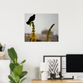 Roodvleugeltroepiaal op bloemenposter poster (Thuiskantoor)